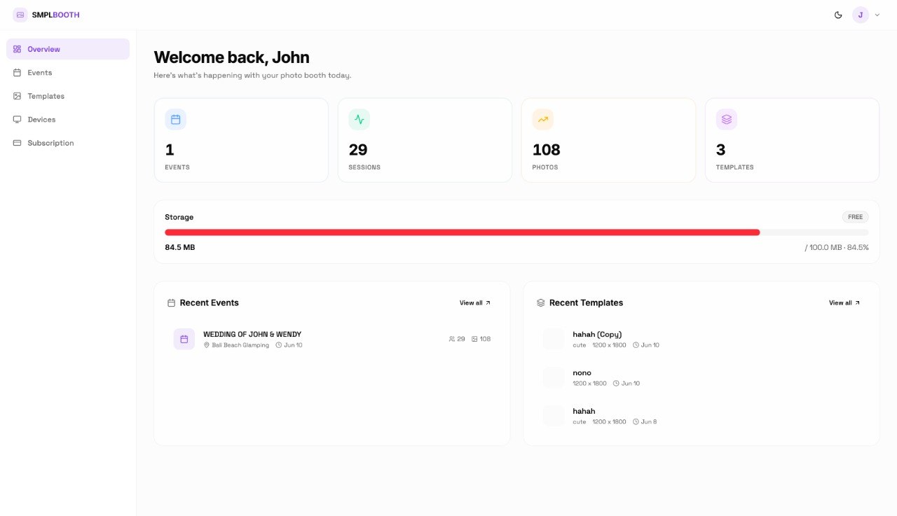 SMPLBooth Dashboard — Events